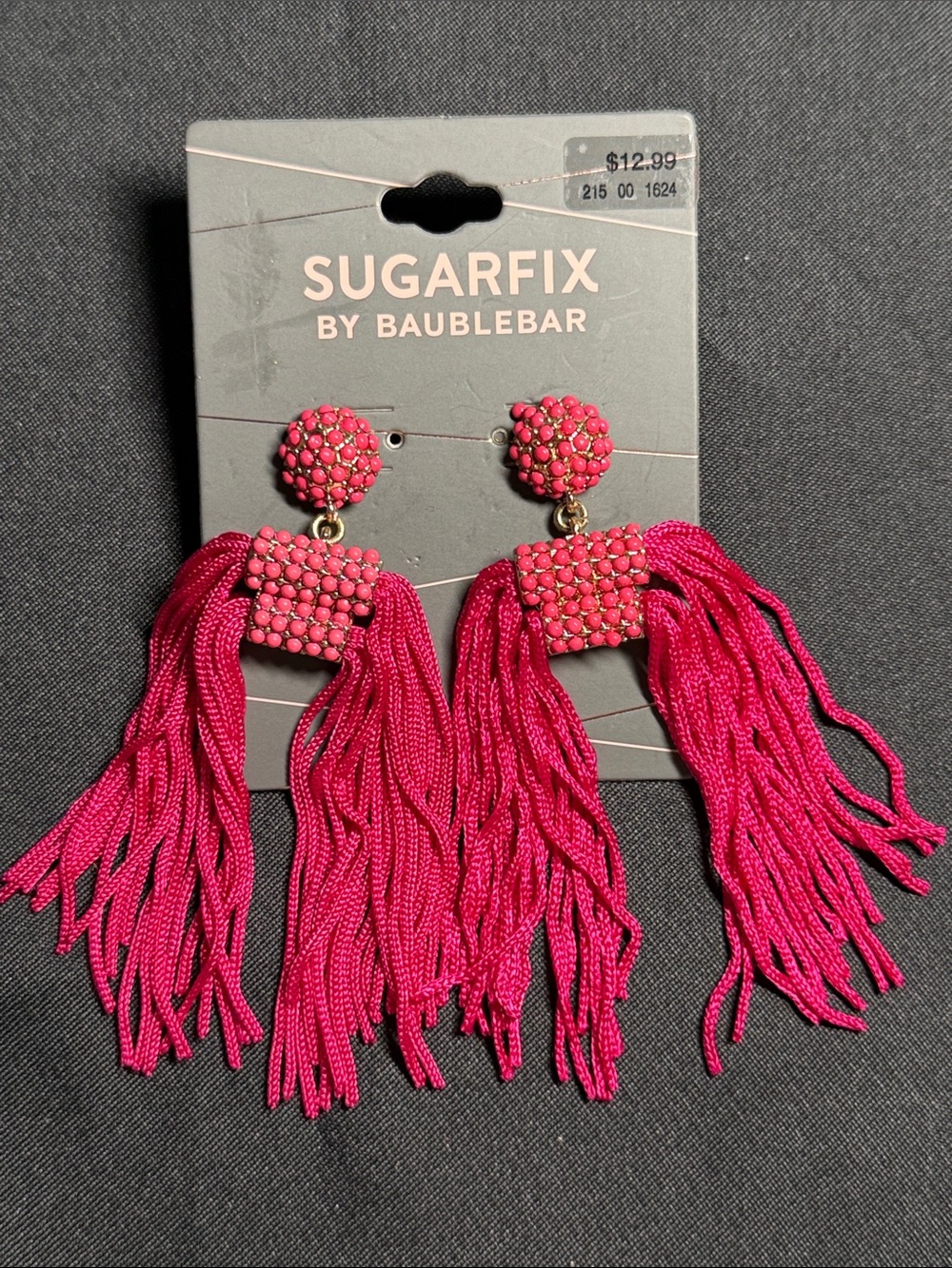 BaubleBar Pink Tassel Drop Earrings